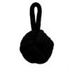 Creative Shearling Ball Door Stopper, Hanging Handle, NoDrill, Quiet Buffer Black