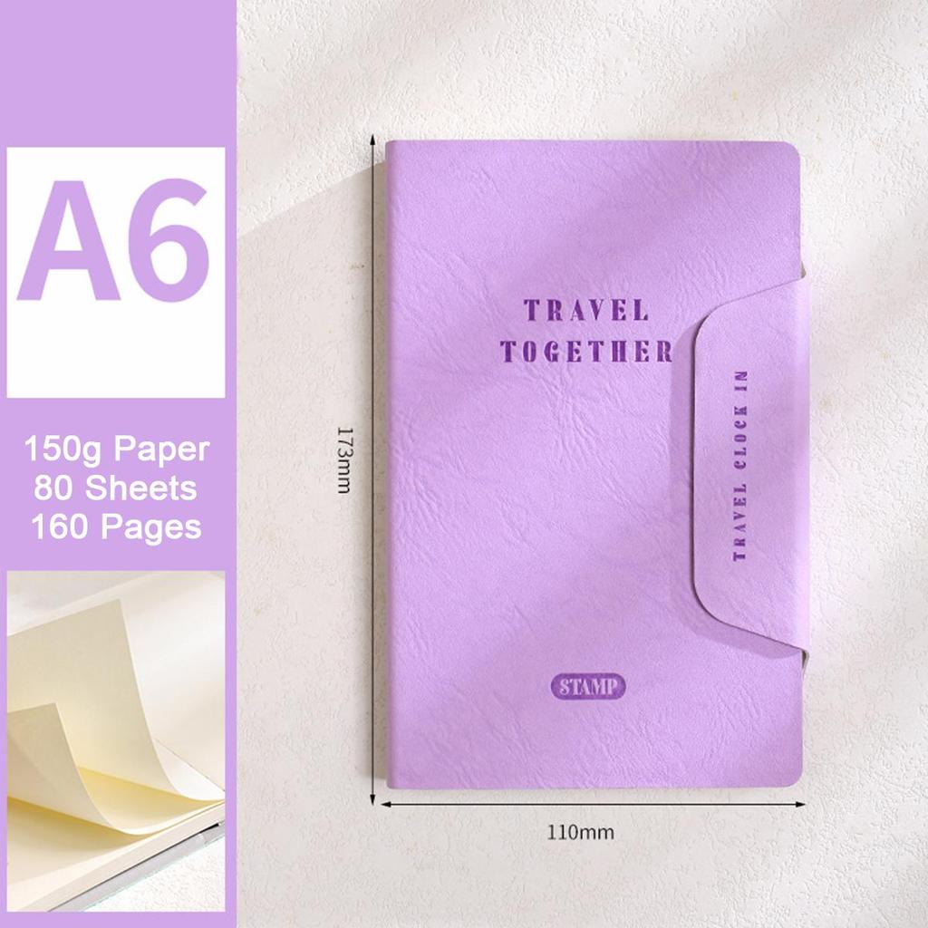 A6 Travel Journal, Student Leather Notebook, Blank Pages, Notepad, Drawing Book, Business Meeting Record Book, Mind Map, 80 Sheets