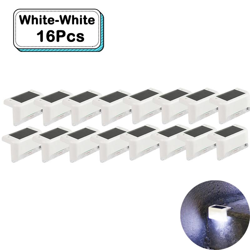 Lumières d'escalier solaires d'extérieur LED blanc chaud étanches éclairage de chemin d'escalier pour jardin patio clôture balcon décoration énergie solaire