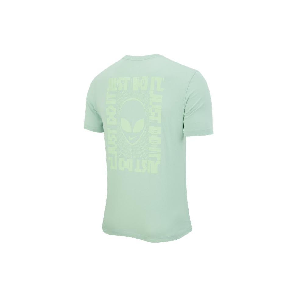 Nike T Shirts Men's Green Crew Neck Moderate Straight Fit DH0020-321