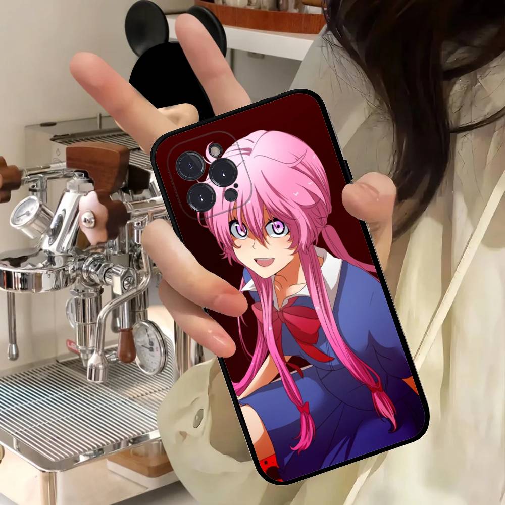 Anime Future Diary Phone Case For IPhone 16 15 14 13 12 11 17 Pro Max Simplicity Back TPU Soft Case