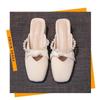 Soft-soled Slippers Spring and Summer Square Head Women's New Fashion Single Shoes Lazy Skirt Wear Half Drag