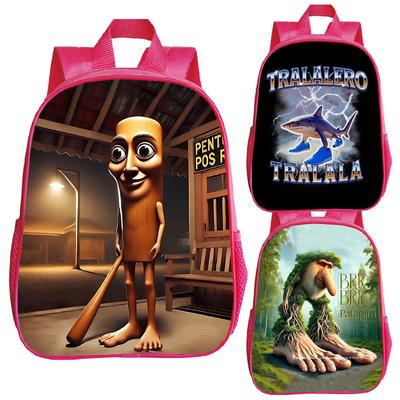 Tung Tung Tung Sahur Kindergarten Bags Kids Italian Brainrot Bombardiro Crocodilo Preschool Backpack for Boys Girls Baby School Bags