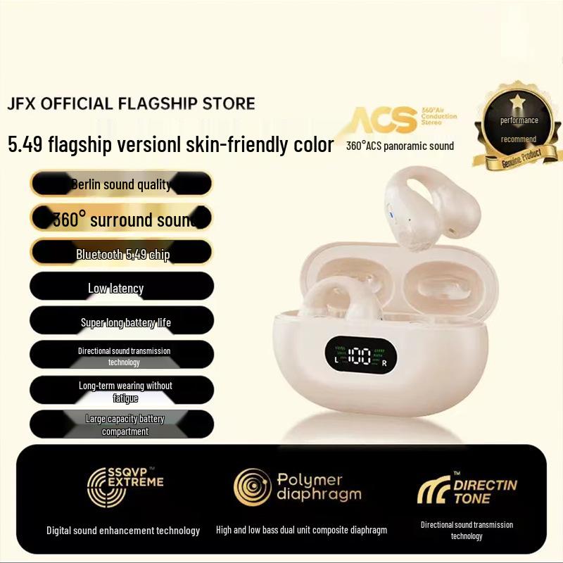 X22 Clip-On Q80 Headphones: 2025 Bluetooth Model with High Sound Quality, Ultra-Long Battery Life, and In-Ear Design.