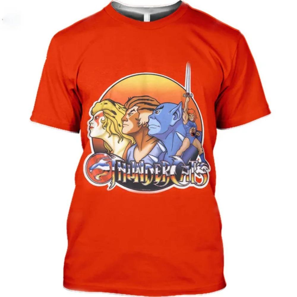 2026 Sommer Anime T-Shirt Thundercats 3D-Druck Herren Damen Mode Übergroß Kinder Junge Kawaii T-Shirts Tops Mädchen Herrenbekleidung