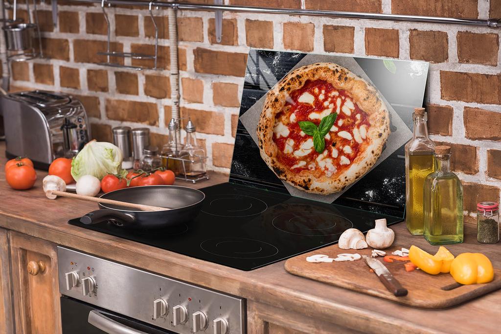 SZKLANA PŁYTA OCHRONNA NA KUCHENKĘ 70x52 PIZZA