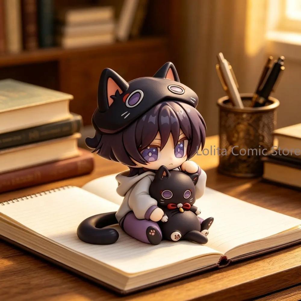 Genshin Impact Wanderer Kunikuzushi Scaramouche 9cm Gioco Postura Seduta Figure in PVC Modello Espositore da Scrivania Statua Esposizioni in Piedi