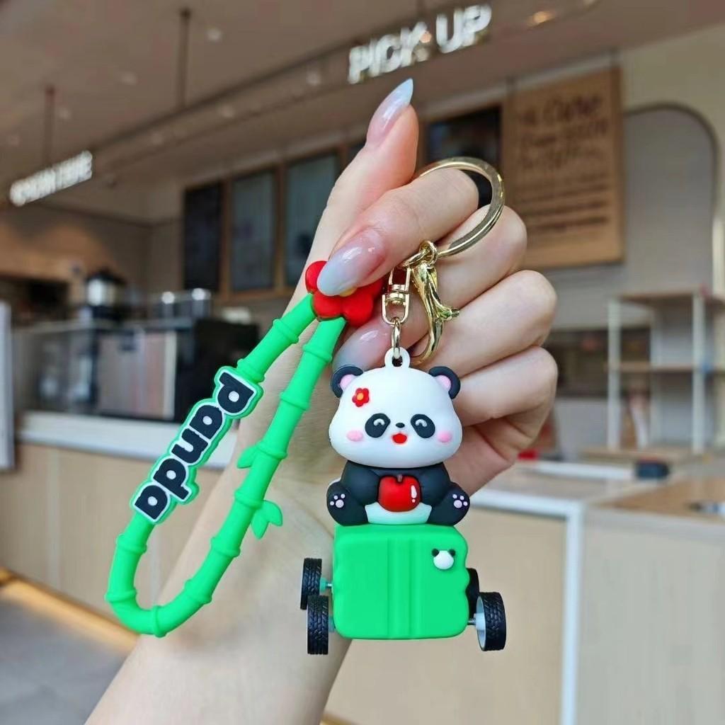 

Панда Очаровательный Мультяшный Брелок с Заводной Машинкой для Украшения Рюкзака Apple