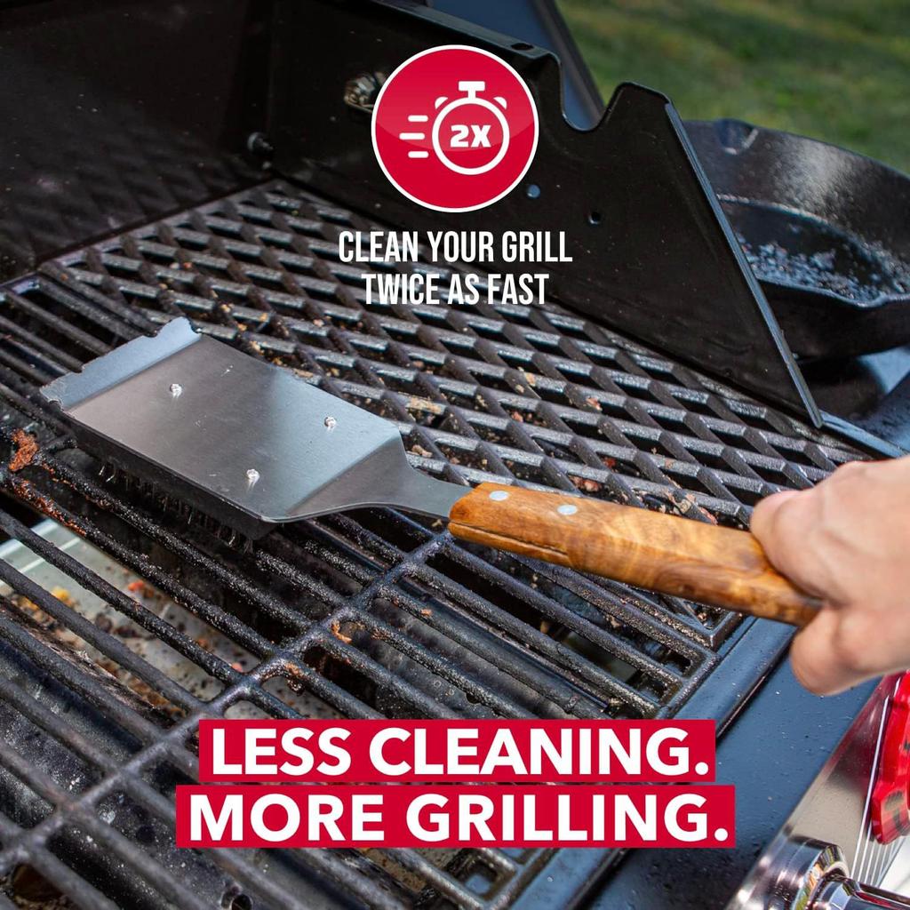 Steel BBQ Brush Grill and Scraper BBQ Cleaner Brush Perfect Tools - Rust Resistant Stainless Steel Barbecue Cleaner