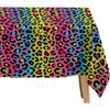 Leopard Party Decorations Tablecloth, 3Pcs Disposable Cheetah Print Birthday Party Tablecover Supplies, Iridescent Rainbow Leopard Birthday Table