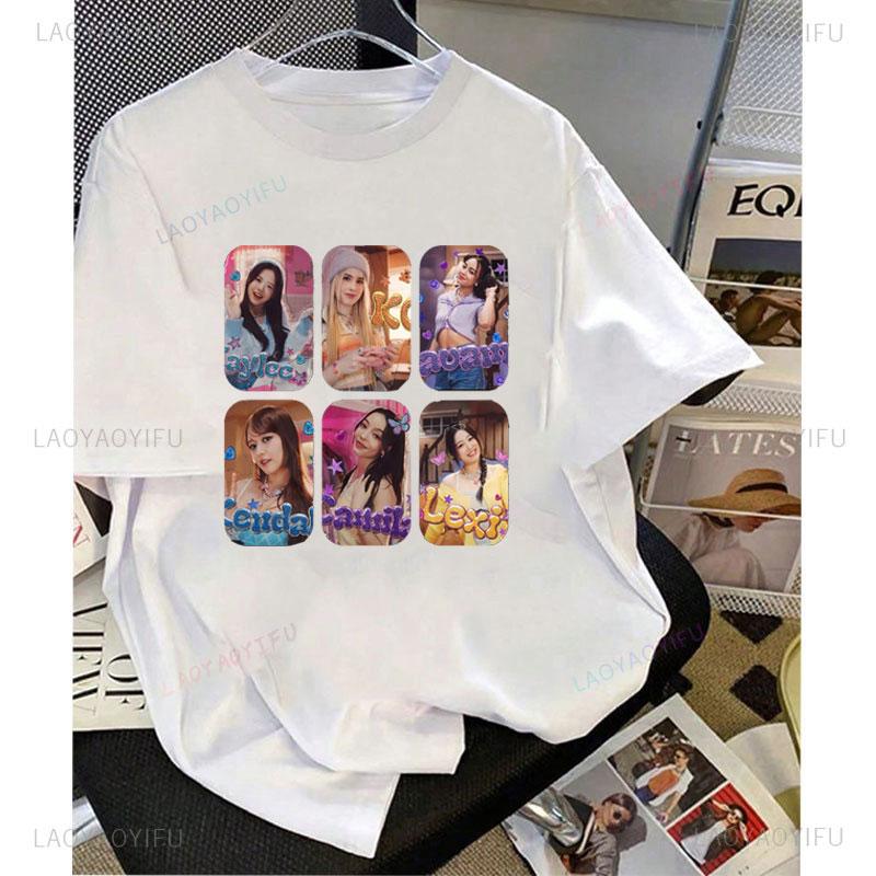 Kpop Vcha Printed Tshirt Kg Kendall Keylee Camila Cheap Material Polyester Short Sleeve Novelty Trend Korean Popular Clothes