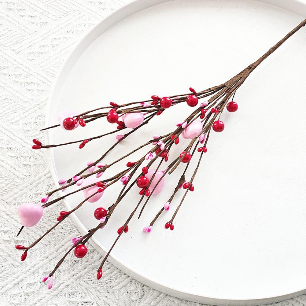 Heart Shaped Berries Branches For Decorations Household Decorative Flowers For Wedding Decoration