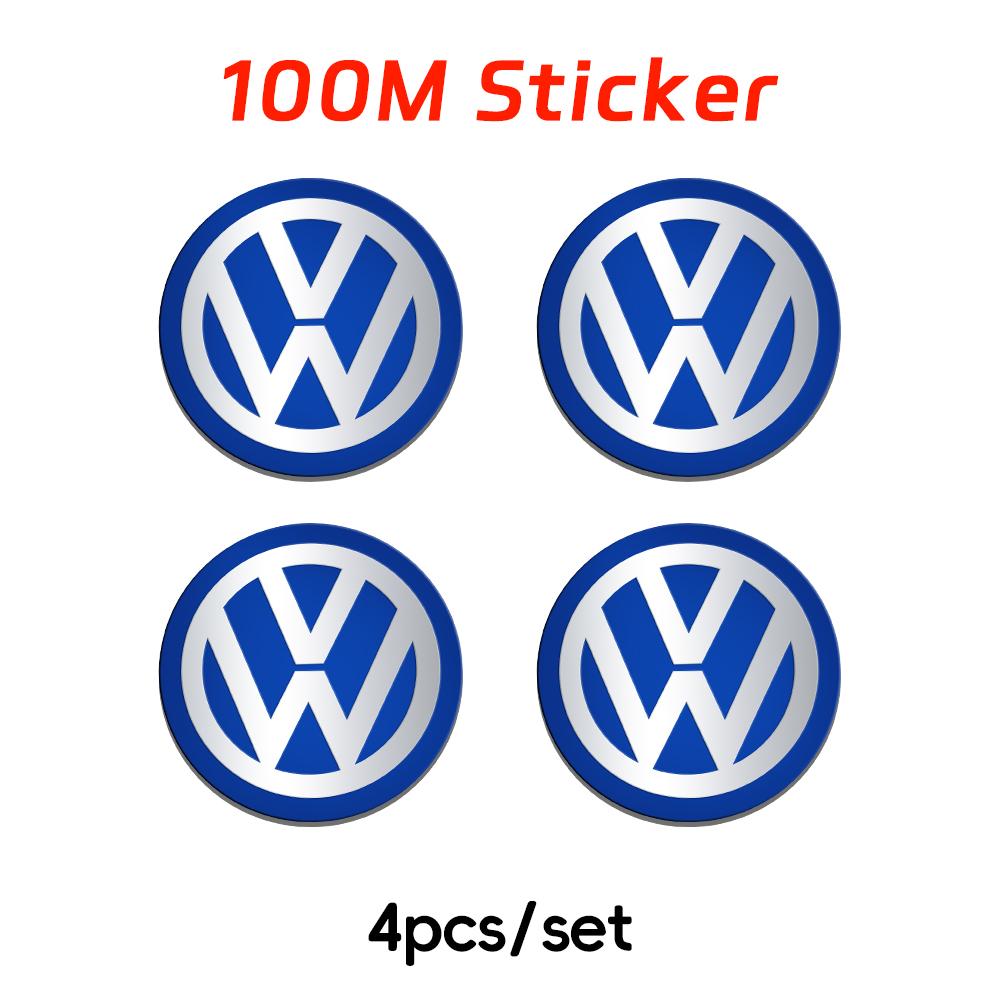 Pour VW Volkswagen Jetta MK5 Golf 4 pièces Pour Volkswagen VW 70mm 80mm 90mm 100mm 120mm Emblème de Voiture Cache-Moyeux Badge Autocollant