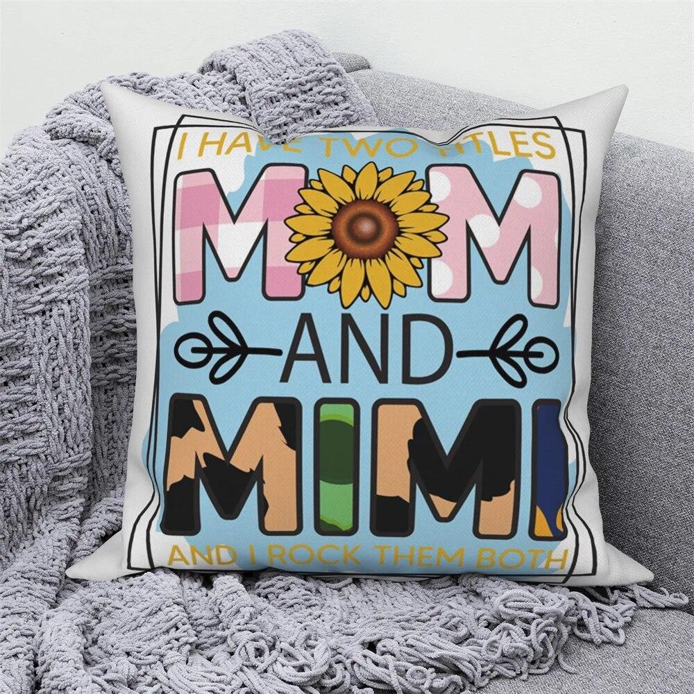 Față de pernă Alfabet cu flori Husă de pernă Ziua Mamei Mașină Canapea Decor Home Cadou Mamei