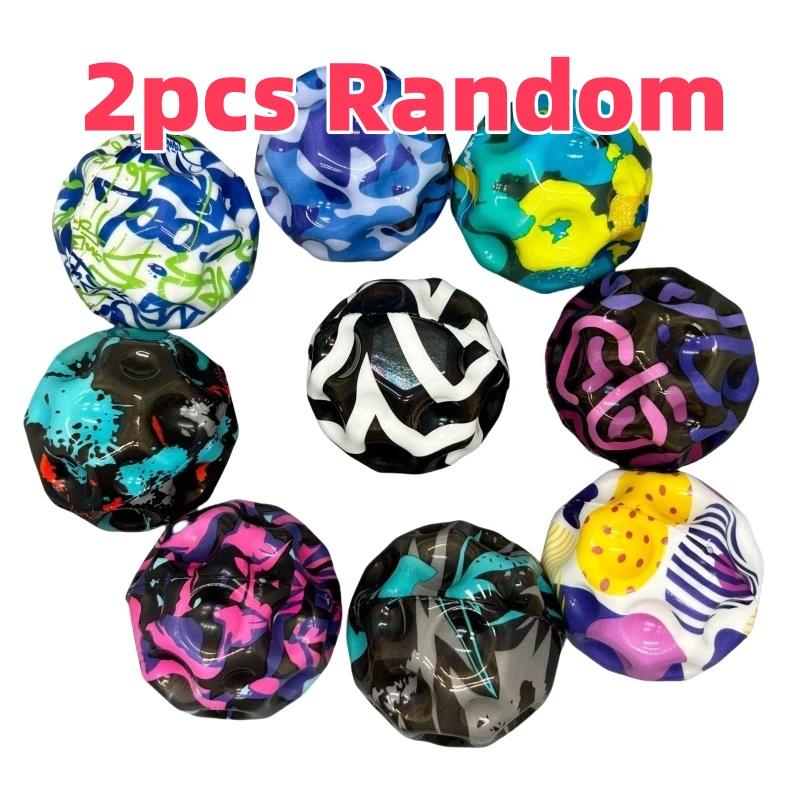 

2pcs Outdoor Super Bounce Space Jump Ball Lunar Ball Hand Eye Coordination Stress Relief Hole Ball Sports Training Ball