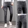 European And American Embroidered Trendy Brand Jeans Men'S Straight Tube Slim Fit Elastic Fashion High Quality Casual Cowboy Pants