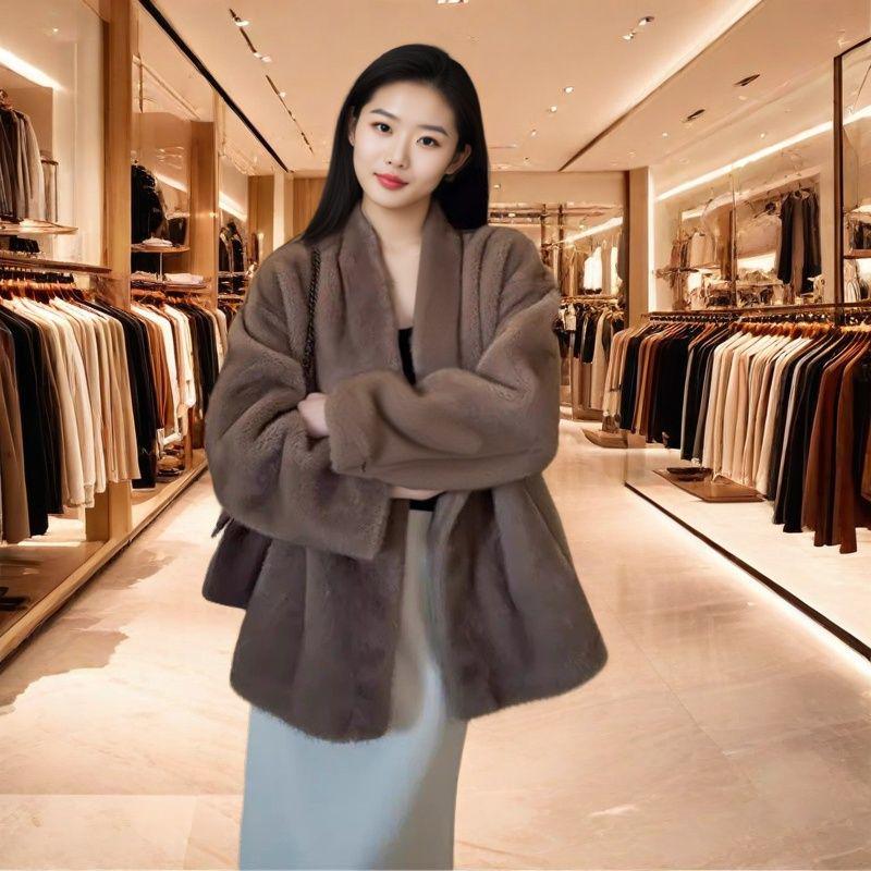 

2025 Faux Mink Slimming Women s Fur Coat: Soft, Warm, and Versatile Overcoat Medium