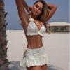 2026 Fashion Sexy Swimsuit Women's Three-piece Bikini Solid Color Split Swimsuit