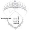 Elegant Evening Accessories Set Crystal Hair Crown Drop Earrings Pendant Necklace Wedding Headpiece for Daily Party
