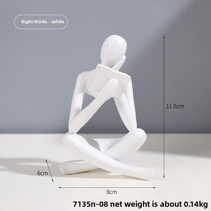 

Современная минималистичная фигурка для чтения, скульптура из синтетической смолы, домашний декор, подарок Right White