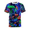 Psychedelic Mushroom Streetwear Tee For Men Harajuku Fashion Short Sleeve T Shirt 3D Print Graffiti Personality Colorful Tops