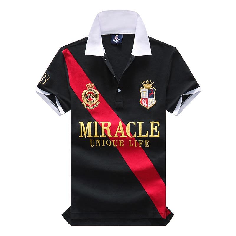 RogueWave Men's Polo Shirt Embroidery Stitching Color Contrast Classic Fashion Original Design Polo Collar Pure Cotton Breathable XS-7XL