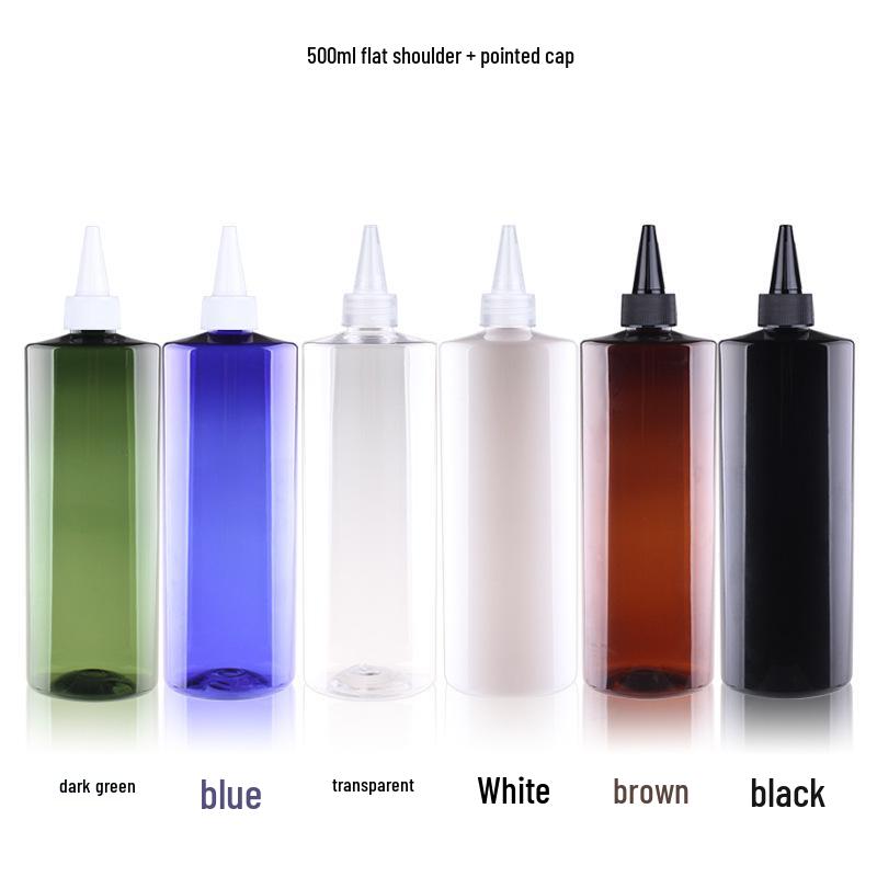500ml Flat Shoulder PET Shampoo & Shower Gel Refillable Bottle for Hair Care and Moisturizing Spray