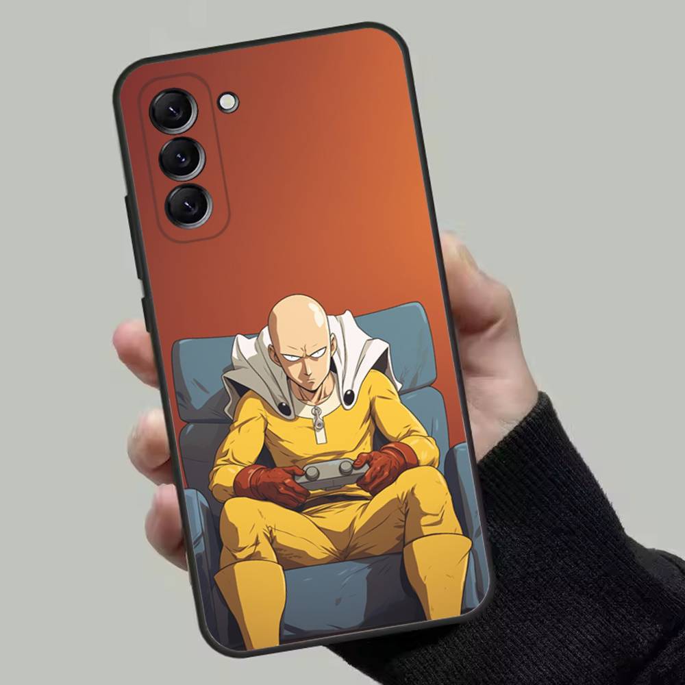 One P-Punch Man Saitama Phone Case For Samsung Galaxy A13,A21s,A22,A31,A32,A52,A53,A71,A80,Soft Black Shell