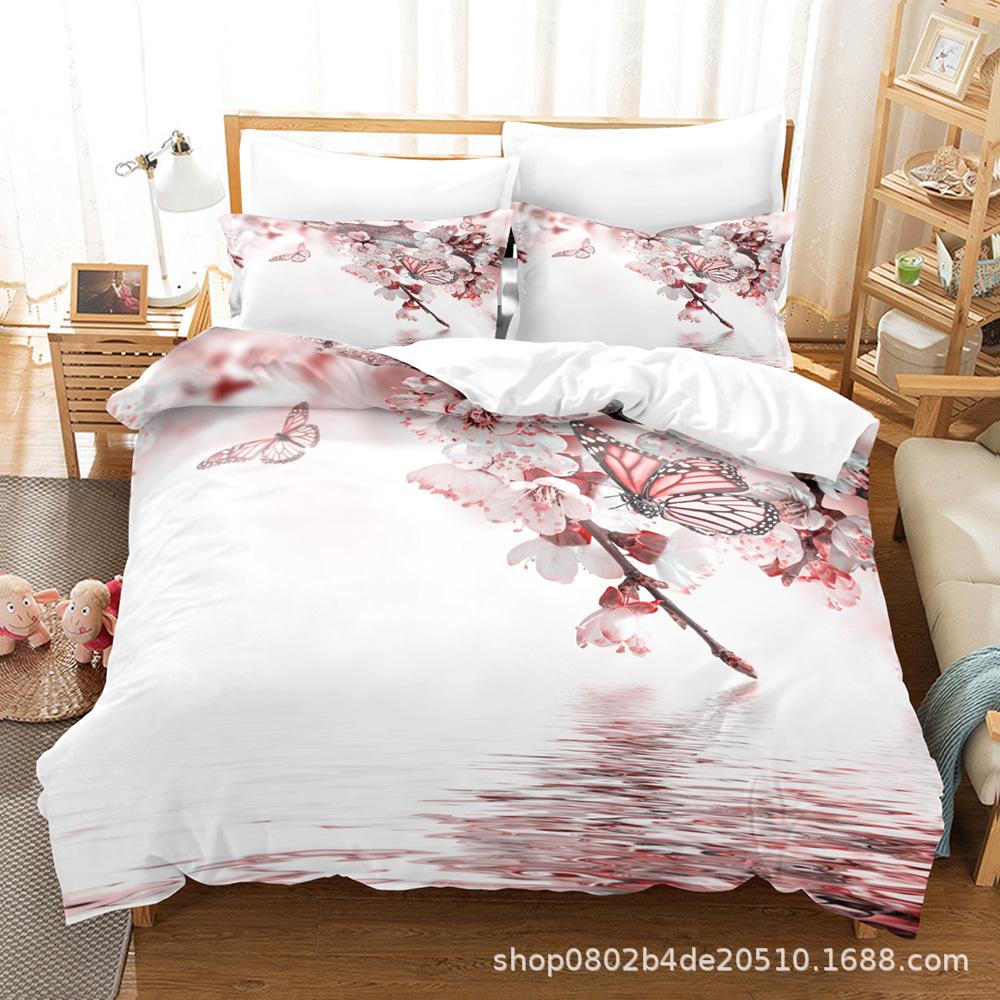 Home Textile Landscape Painting Series Three-Piece Set, Bed Sheet Quilt Digital Printing Kit, Come To The Picture And Sample