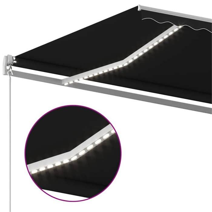 Maison Exclusive - Auvent manuel rétractable avec LED 450x300 cm Anthracite