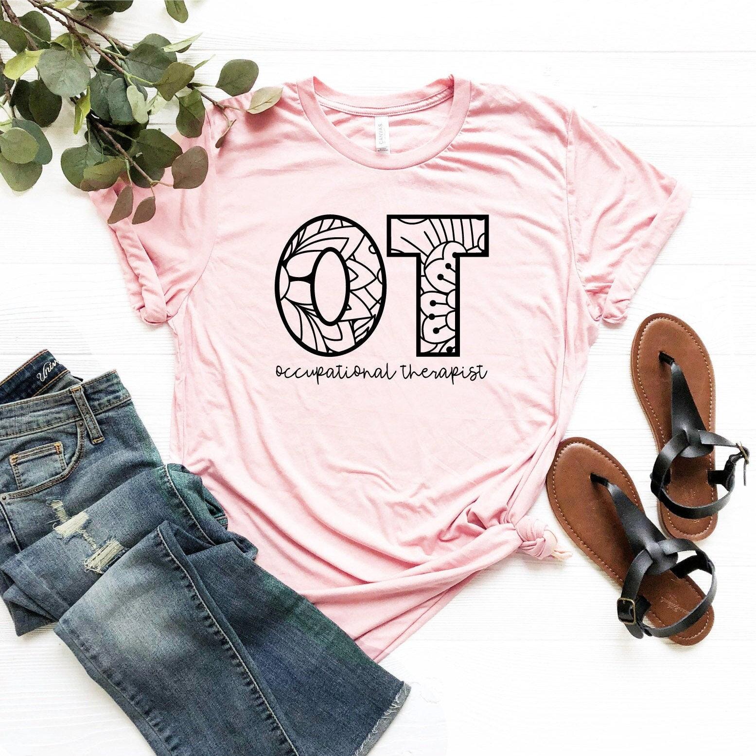 Occupational Therapy Shirt Counselor Shirts Therapist Women T Shirts Cotton Tops S розовый