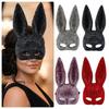 Full Acrylic Rhinestone Rabbit Ear Mask Crystal Studded Glitter Mask  Halloween