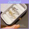 Copper Zircon Geometric Open Ring For Female Dressy Hand Jewelry