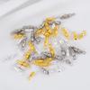 50pcs Cylinder Fasteners Clasps Buckles Closed End Screw Clasp Fastener with Ring DIY Bracelet Necklace Connector Jewelry Making