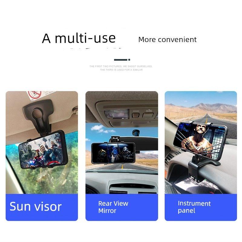 Car Bracket Dashboard Mobile Phone Stand R Frame Neutral Rearview Mirror Bracket Car Clamping Navigation Direct View Support