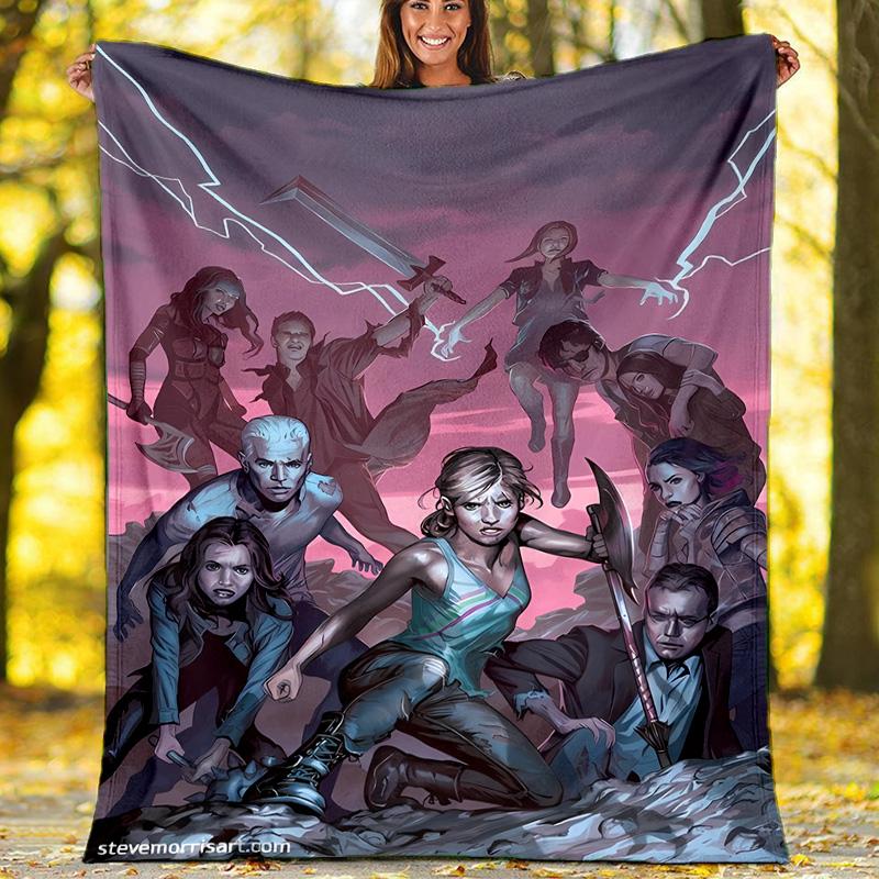Buffy the Vampire Slayer printed throw blanket—lightweight,soft,warm;versatile blanket for all seasons—perfect as &air-conditioning throw,nap blanket