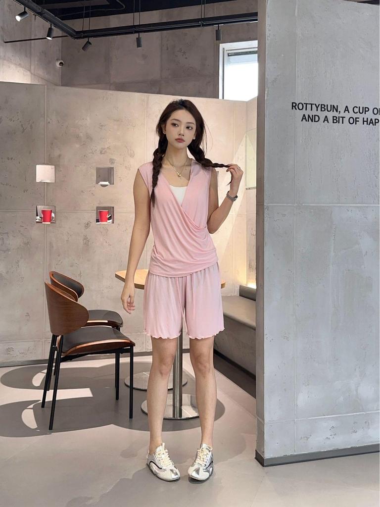 Women's Modal High-Waisted Lace-Up Summer Pajama Shorts