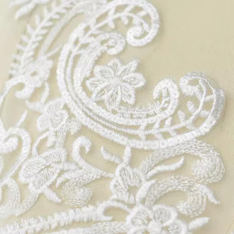 Luxury Cotton Thread Wedding Dress Chest Diy Flower Sticker Handmade Sequins Embroidered Lace Lace Accessories Clothing Decoration
