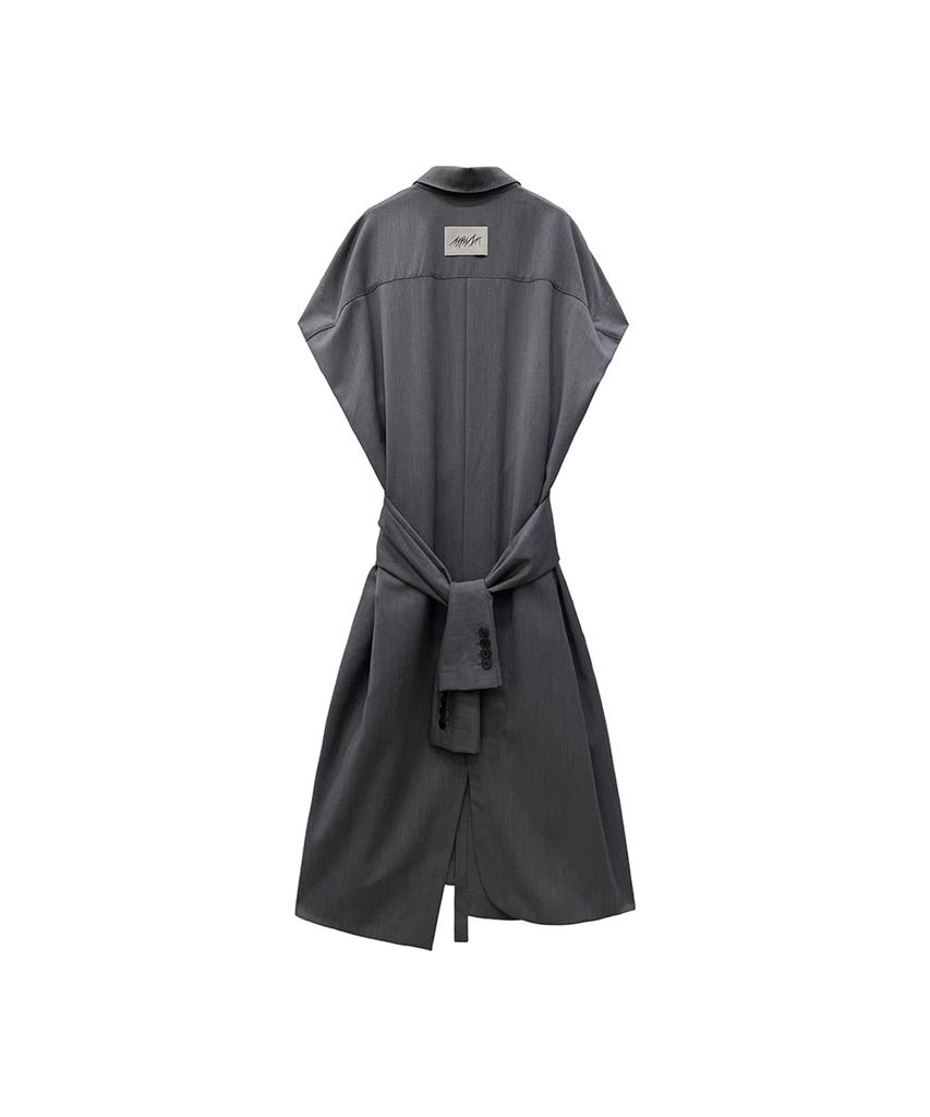 Meuameu Tie Sleeve Detail Shirt Dress