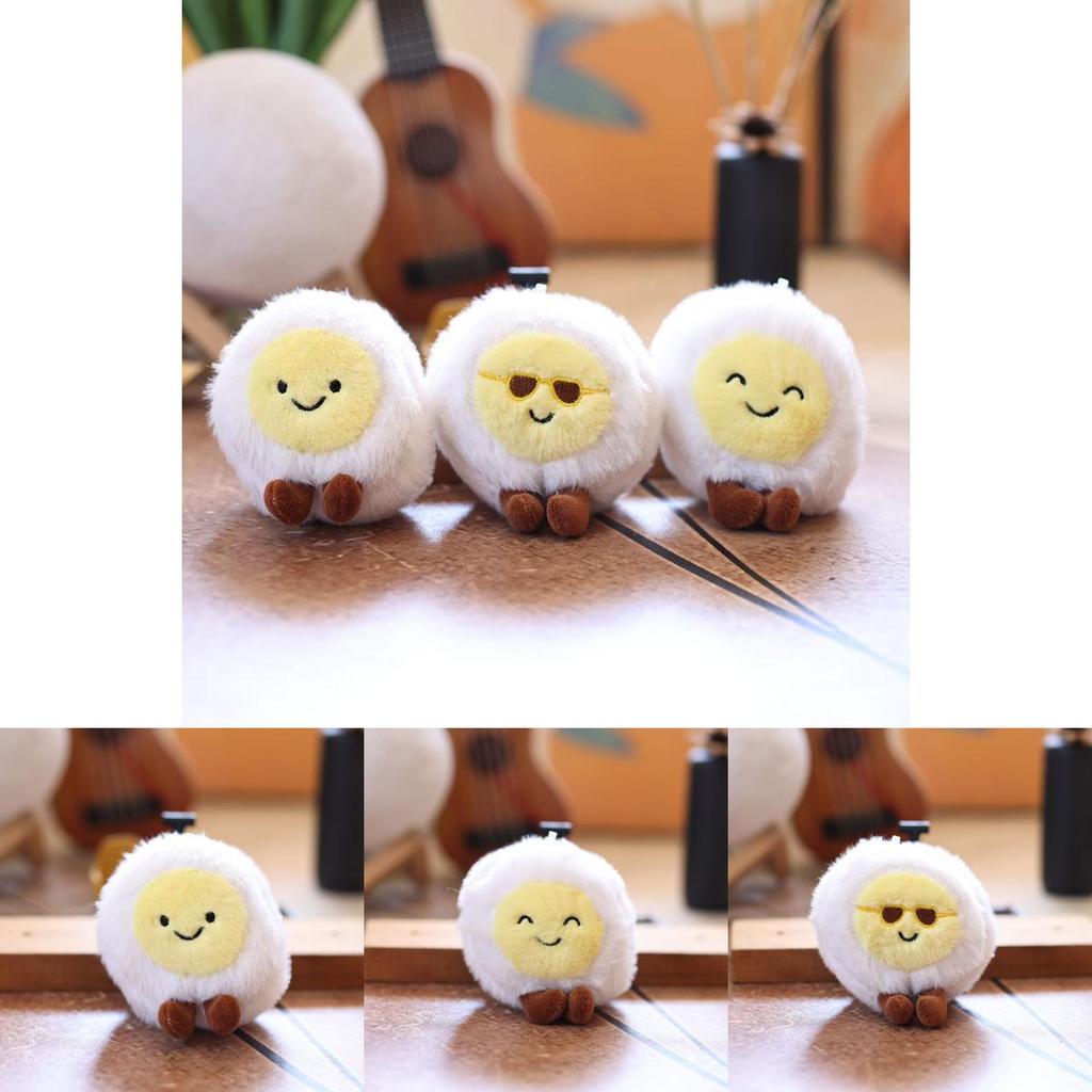 Plüsch-Schlüsselanhänger mit gekochtem Ei – süßes Tierspielzeug für Kinder und Sammler