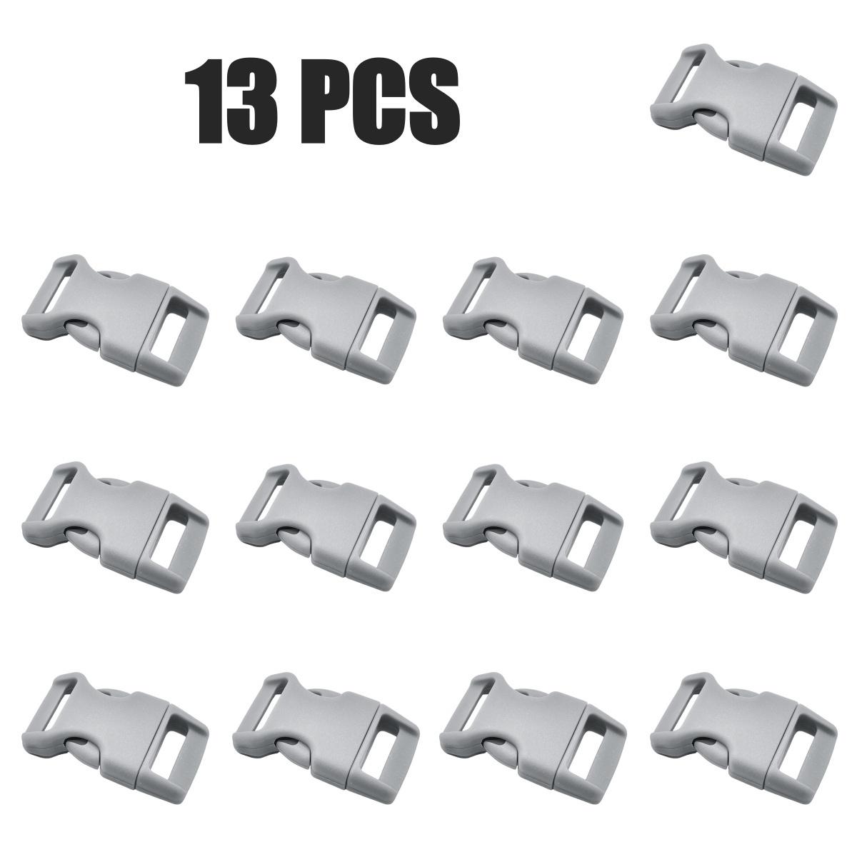 

13Pcs Multicolor Plastic Side Release Buckles, 10/15/20/25mm Webbing Belt Buckles for Pet Straps, Backpacks, DIY Sewing For 10mm Webbing