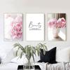 Scandinavian Style Flower Pictures Vase Wall Posters On The Wall Pink Canvas Painting for Living Room Modular Paintings Wall Art