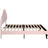 Upholstered Bed 140*200 with Slatted Frame, Height-Adjustable Headboard, for Adults & Teenagers, Wooden Slat Support, Easy Assembly, Velvet, Pink