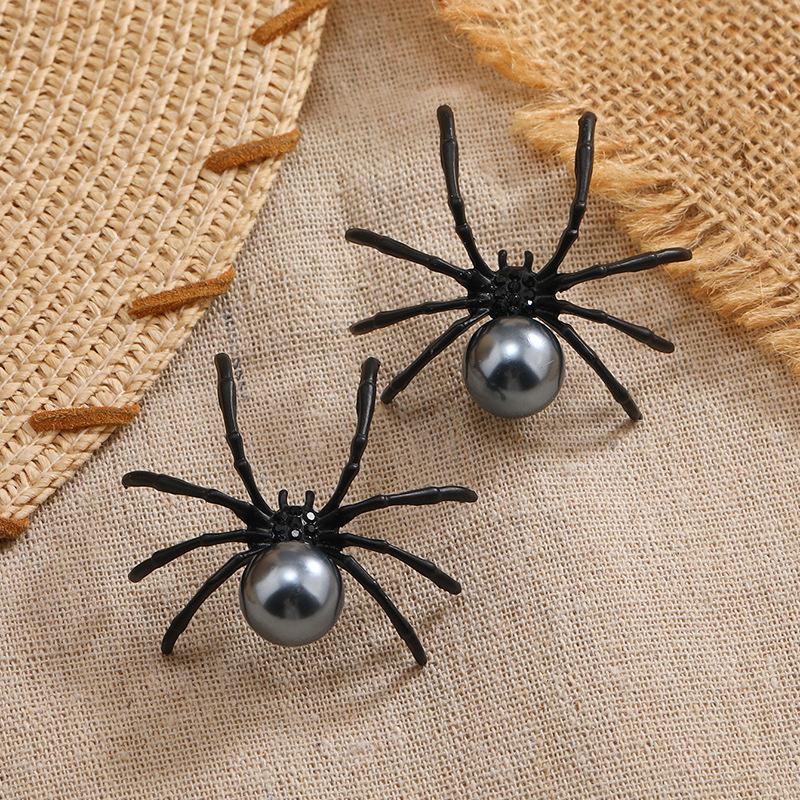 Halloween Colorful Spider Earrings For Women Shiny Crystal Inlaid Zircon Punk Insect Water Drop Earring Festival Party Jewelry