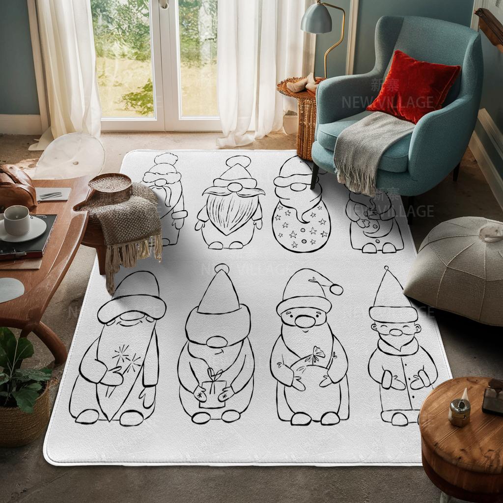 House Entrance Carpet Home Door Mat Living Room Bath Foot Bathroom Non-slip Water Absorption Rugs Bath Merry Christmas Winter