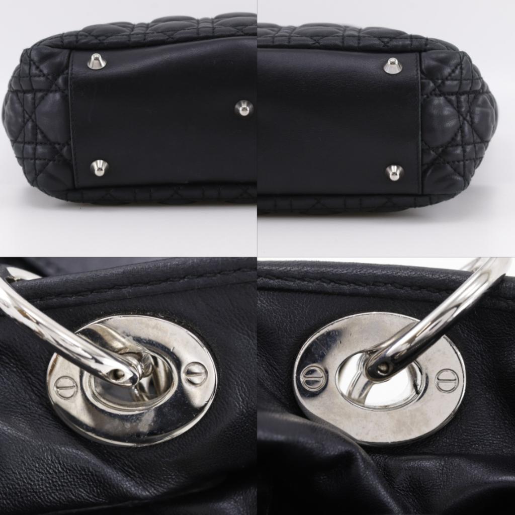 Dior Lady Dior Tote Bag Canage Chain tote black lambskin Women Used