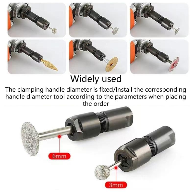Universal Adapter for 5/8-11 Thread Angled Grinders Converting Tool Straight Grinders Featuring 3mm 6mm Collets in Carbon Steel