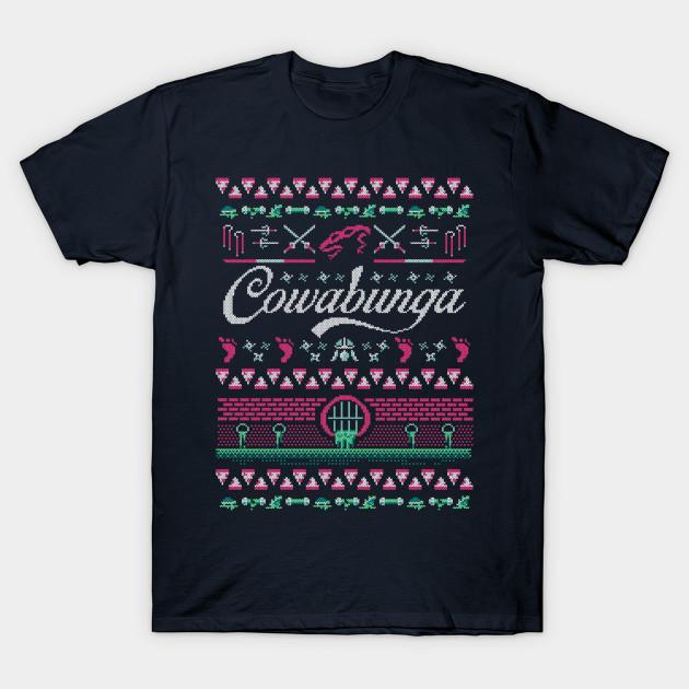 

Men Black Print T-shirt Cowabunga Christmas No-Cut Transfer Paper Print Cotton Tshirt 2XL тёмно-синий