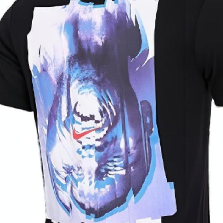 Nike T Shirts Men's Black Crew Neck Moderate Straight Fit AJ1948-010