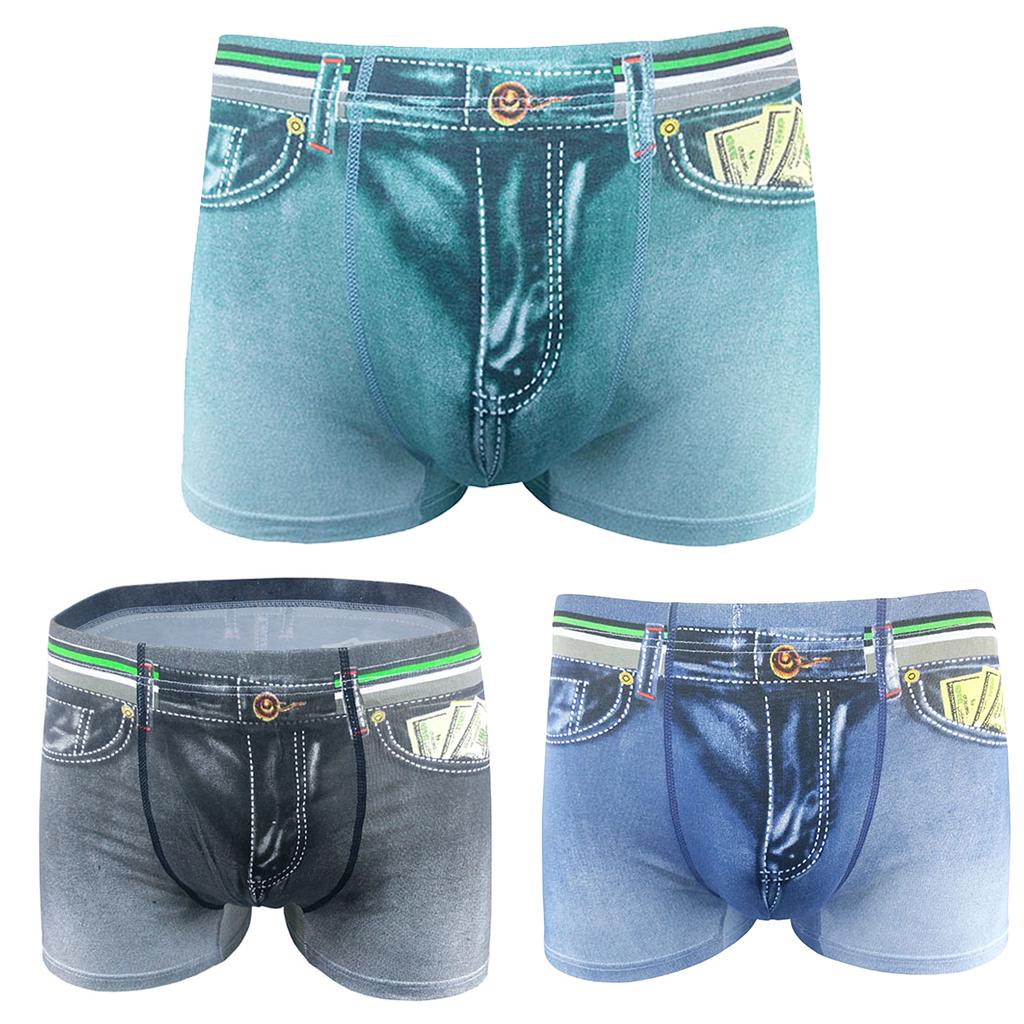 Buy Men's Denim Jeans Printing Boxers 